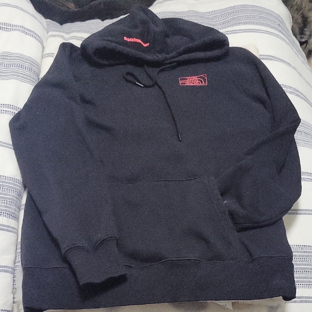 Black Hoodie with Red Accents